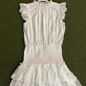 White Dress with Ruched Waist- TCEC